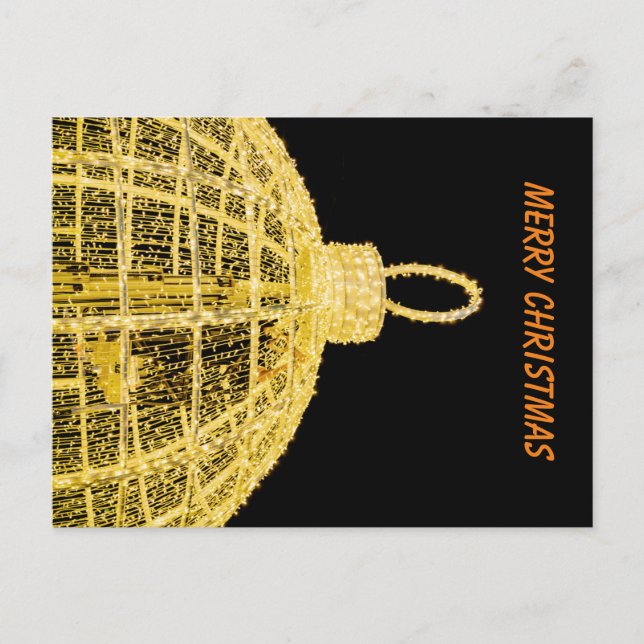 Dekorationen guld jul vykort (Framsida)