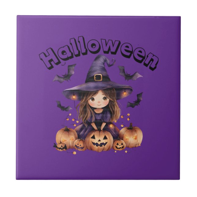 Dekorationen Halloween Witch Ceramic Tile Kakelplatta (Framsidan)
