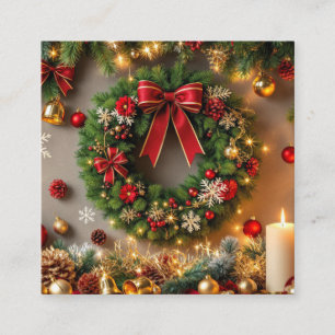 Dekorationen helgdag Julgran Season Candles Fyrkantigt Visitkort