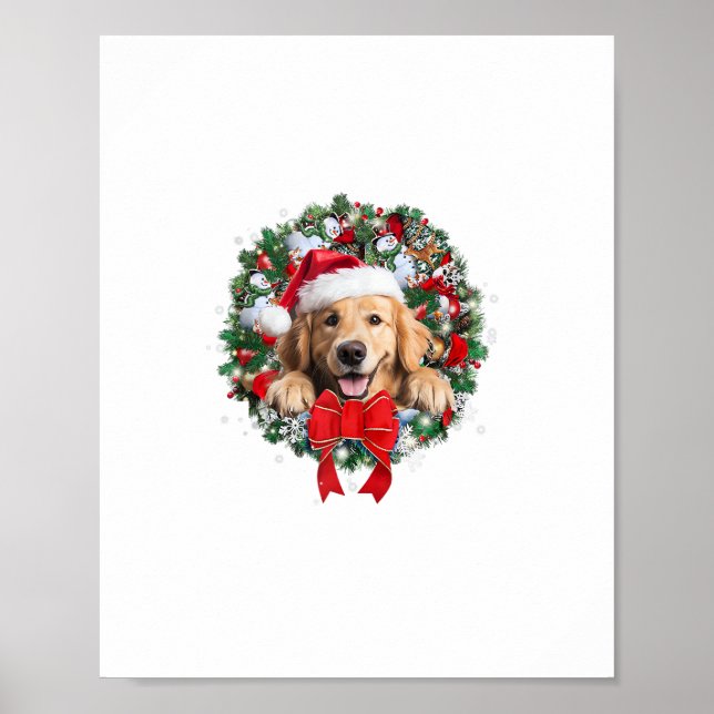 Dekorationen Julafton av Golden Retriever-julet Poster (Framsidan)