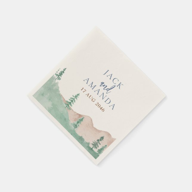 Dekorationen Nakins i Naturbergsskogen Bröllop Pappersservett (Hörn)