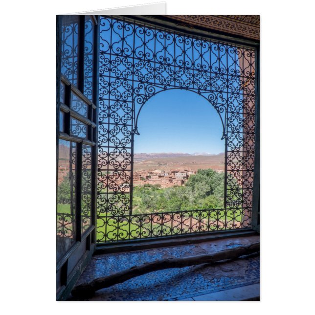 Dekorationen Ordna fönster Hälsningskort (Framsidan)