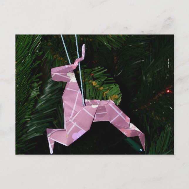 Dekorationen Origami Reindeer jul Helg Vykort (Framsida)