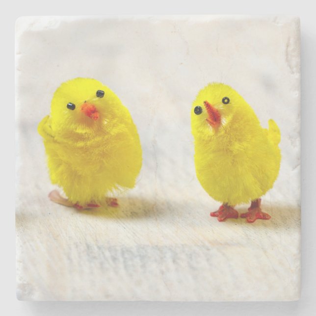 Dekorationen påsk - chickar i rad stenunderlägg (Framsidan)