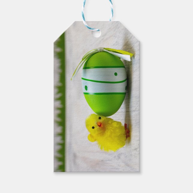 Dekorationen påsk - Påskägg och chick Presentetikett (Framsidan)