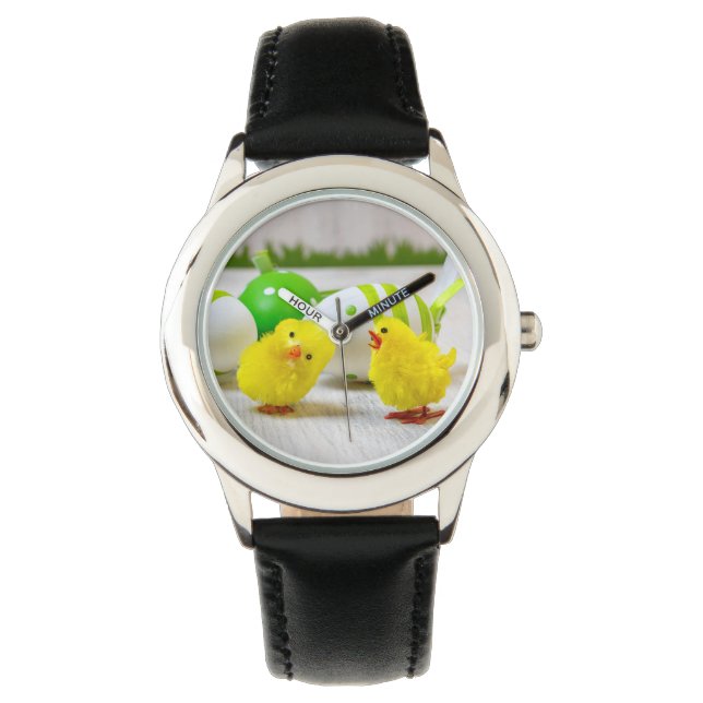 Dekorationen Påsk - Påskägg och chickar Armbandsur (Framsida)