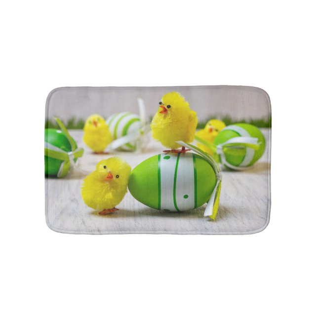 Dekorationen påsk - Påskägg och chickar Badrumsmatta (Framsidan)