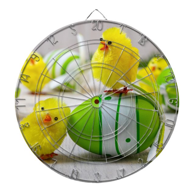 Dekorationen påsk - Påskägg och chickar Darttavla (Framsidan)