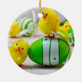 Dekorationen påsk - Påskägg och chickar Julgransprydnad Keramik