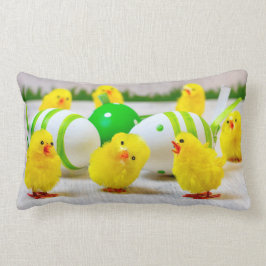 Dekorationen påsk - Påskägg och chickar Lumbarkudde