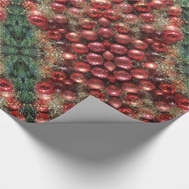 Dekorationen Red Baubles Fir Kaleidoscopic Presentpapper (Hörn)