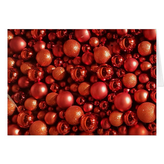 Dekorationen Red Baubles Hälsningskort (Framsidan Horizontal)