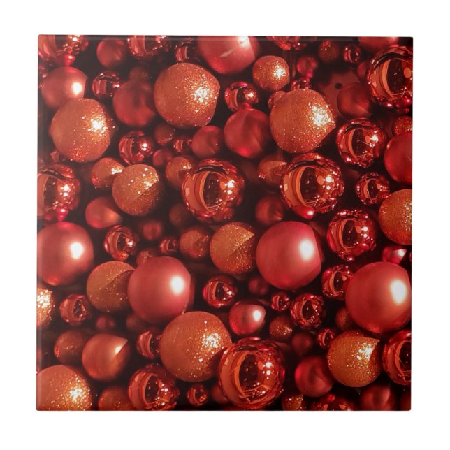 Dekorationen Red Baubles Kakelplatta (Framsidan)