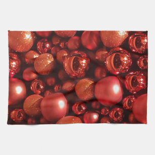 Dekorationen Red Baubles Kökshandduk