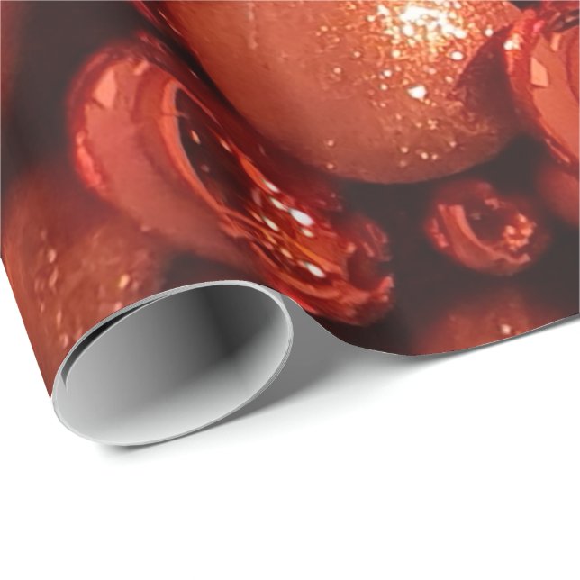 Dekorationen Red Baubles Presentpapper (Rullad Hörn)