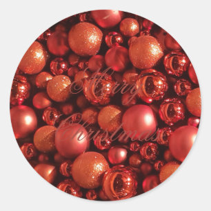 Dekorationen Red Baubles Runt Klistermärke
