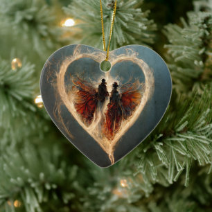 Dekorationen Steam Punk Kärlek Heart_Digital Art Julgransprydnad Keramik