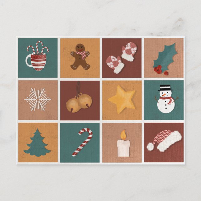 Dekorationer för klassiska julprydnader helg vykort (Framsida)