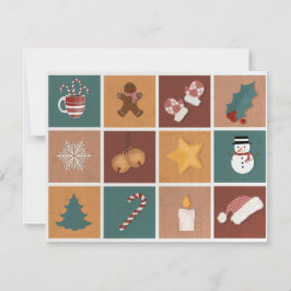 Dekorationer för klassiska julprydnader julkort