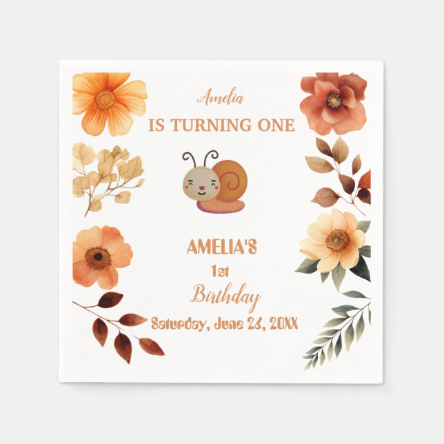 dekorationer för vilda personliger 1:a födelsedag pappersservett (Framsidan)