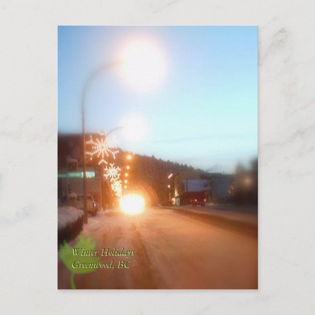 Dekorationer för vinter-Helgdag - Greenwood, BC Helg Vykort (Framsida)