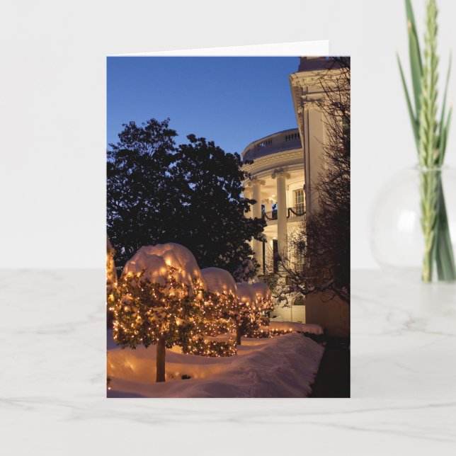 Dekorationer för Vita husjulgräsmatta Helgkort (Framsida)