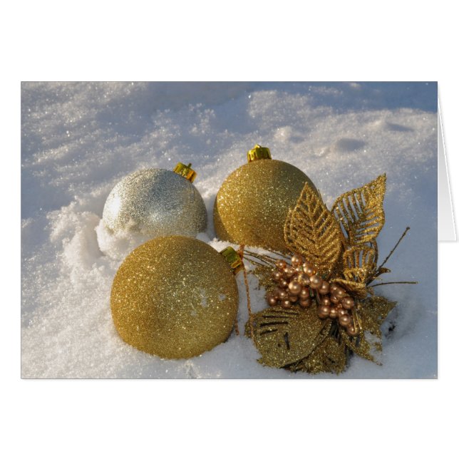 Dekorationer i Glitter i Snö-anteckningskortet OBS Kort (Framsidan Horizontal)
