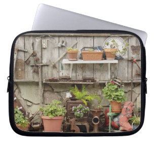 Dekorationer på trästaket, Catalina Island, Laptop Sleeve