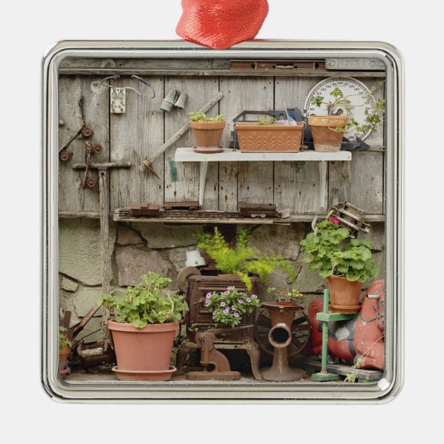 Dekorationer på trästängsel, Catalina Island. (Framsidan)