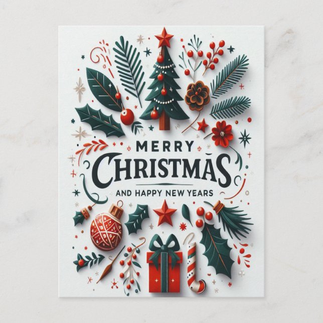 Dekorationer som Snöflingor Vykort (Framsida)