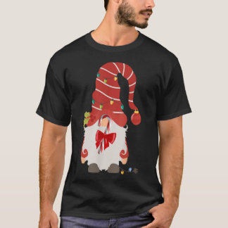 Dekorationerna Gnome, den vackra julen Candy cane T Shirt