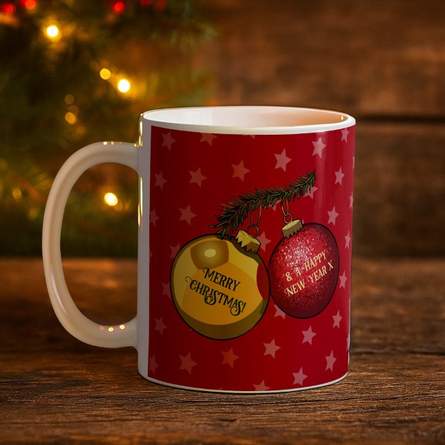 Dekorationerna god jul och A Gott nytt år Kaffemugg (Skapare uppladdad)