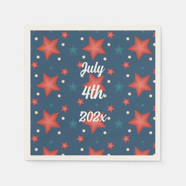 dekorationerna Napkins i Party i juli Pappersservett (Framsidan)