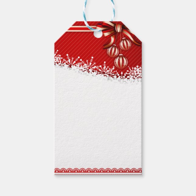 Dekorationerna Snöflingor och Peppermint Presentetikett (Framsidan)