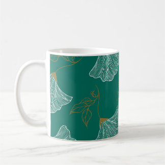 Dekorationsblommor Sömlösa Mönster Kaffemugg