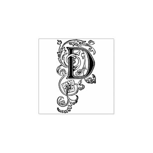 Dekorationskapital i Monogram Vintage brev D Stämpel