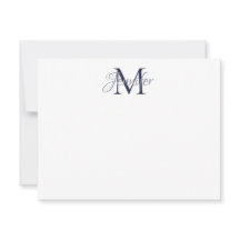 Dekorationsskada Midnight Blue och Grått Monogram