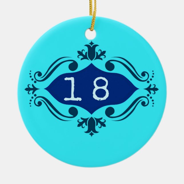 Dekorativ 18 julgransprydnad keramik (Framsidan)