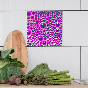 Dekorativ 4-tums brickbubbla i magenta kakelplatta