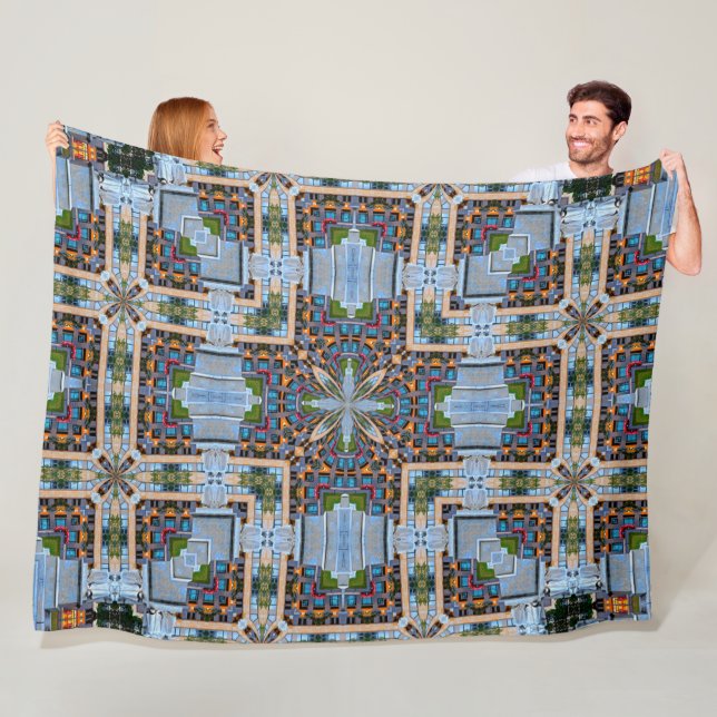 Dekorativ 8-bitars stärkt glasplatta fleecefilt (På plats)