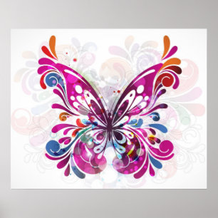 Dekorativ abstrakt Butterfly Poster