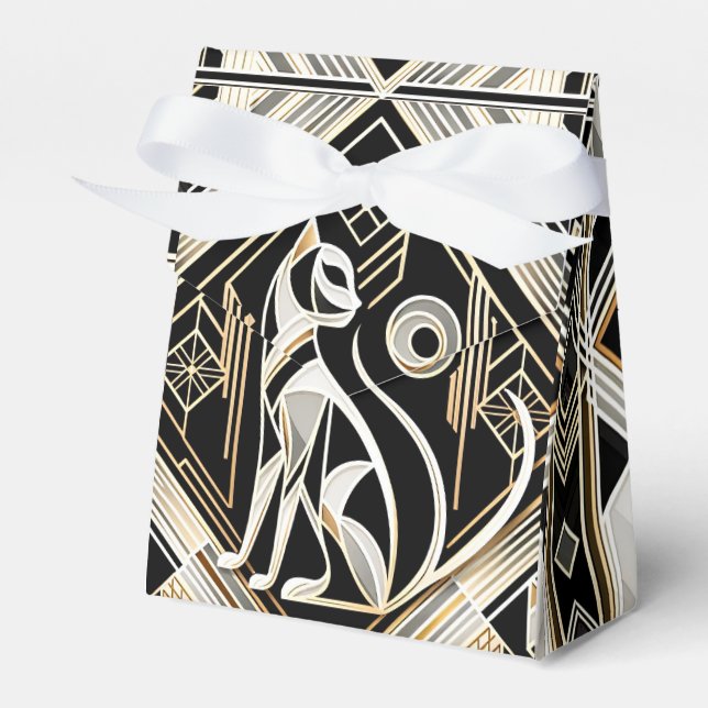 Dekorativ Abstrakt Svart Katt Katt Gunstlåda Presentaskar (Framsidan Sidan)