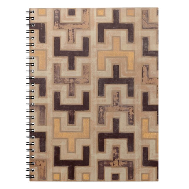 Dekorativ afrikansk mudcloth Mönster Anteckningsbok Med Spiral (Framsidan)