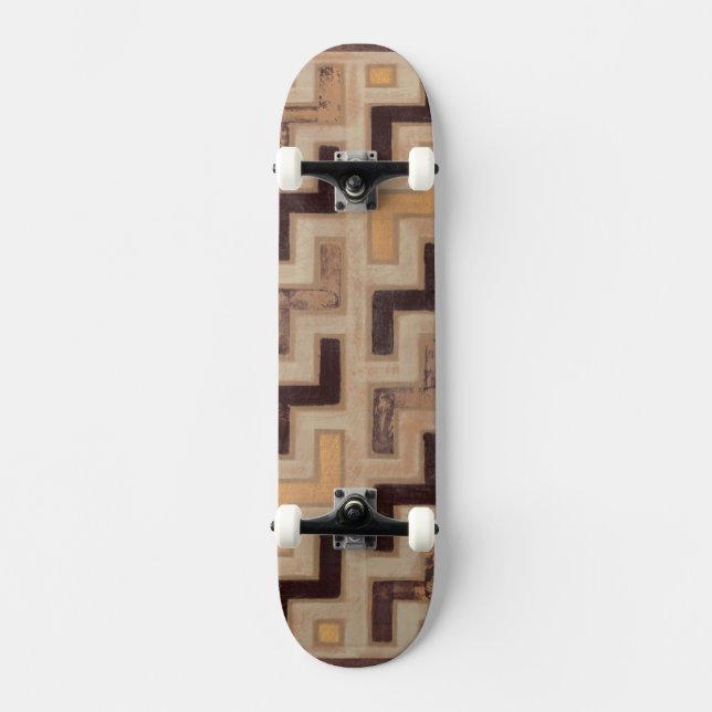 Dekorativ afrikansk mudcloth Mönster Mini Skateboard Bräda 18,7 Cm (Framsida)