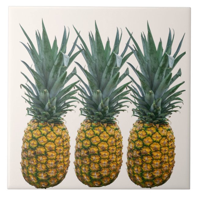 Dekorativ Ananas Tropisk Keramisk Platta Kakelplatta (Framsidan)