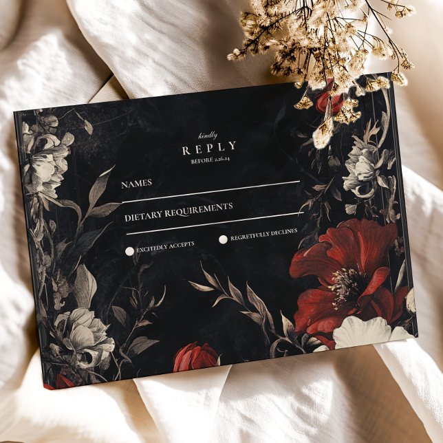 Dekorativ Art nouveau Blommigt Bröllop OSA Kort (Skapare uppladdad)