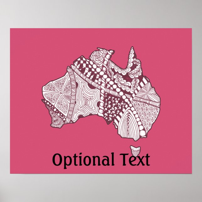 Dekorativ Australia Karta Art Poster (Framsidan)