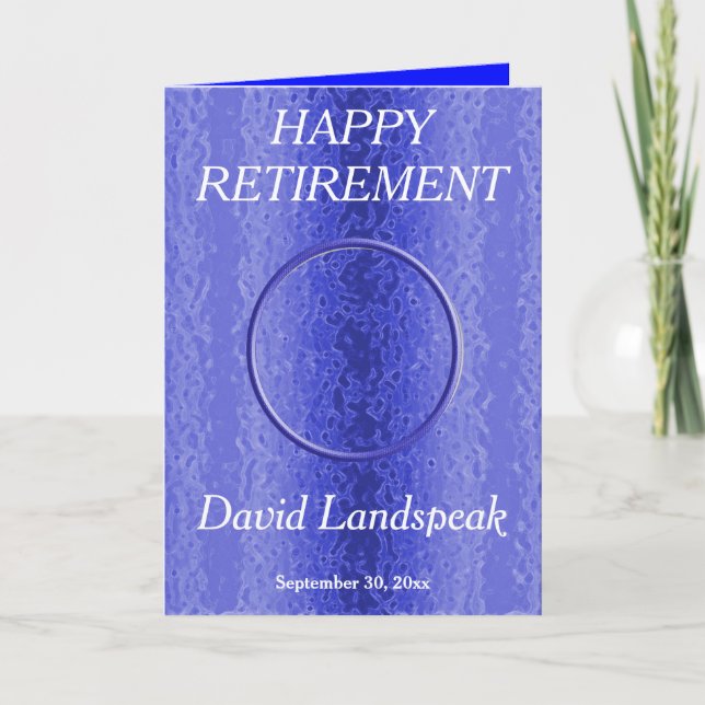 Dekorativ blå Metall 1-fotokollage Pension Kort (Framsida)