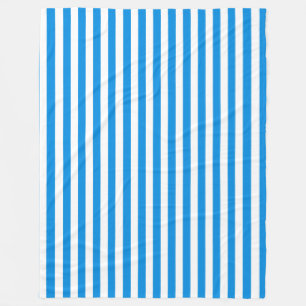 Dekorativ Blå Vit Randig Elegant Mall Fleecefilt