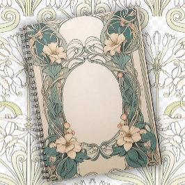 Dekorativ blomkonst i jugendstil anteckningsbok